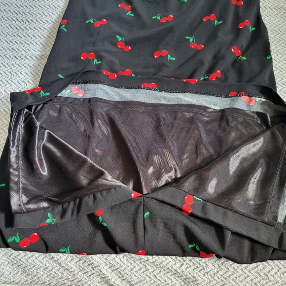 NY&Co Cherry Print Black Dress - Picture 7 of 11